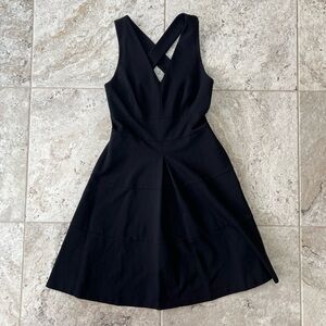 NWT Banana Republic Cross Back Sleeveless Black Ponte Dress, size 6